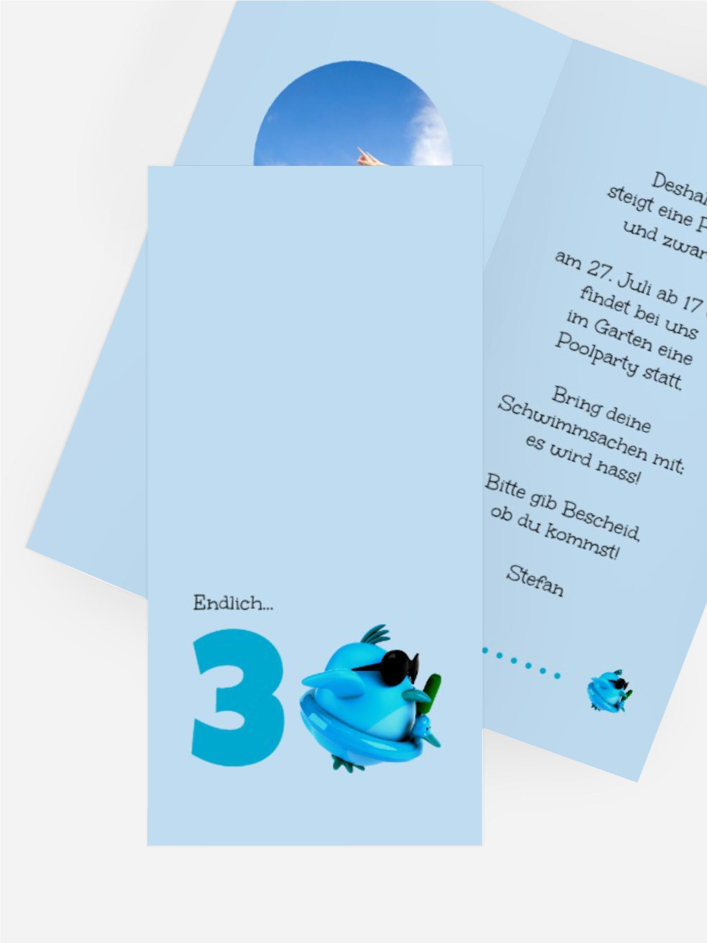 Geburtstagseinladungskarte Kuecken 30 Foto