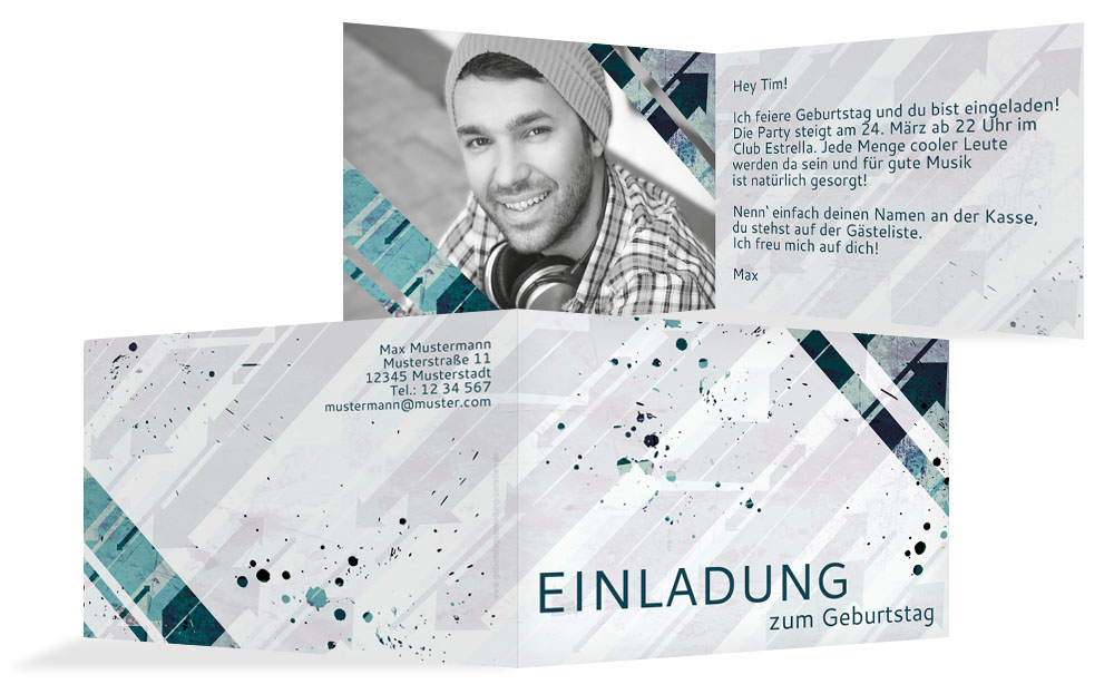 Einladung zum Geburtstag Direction Foto