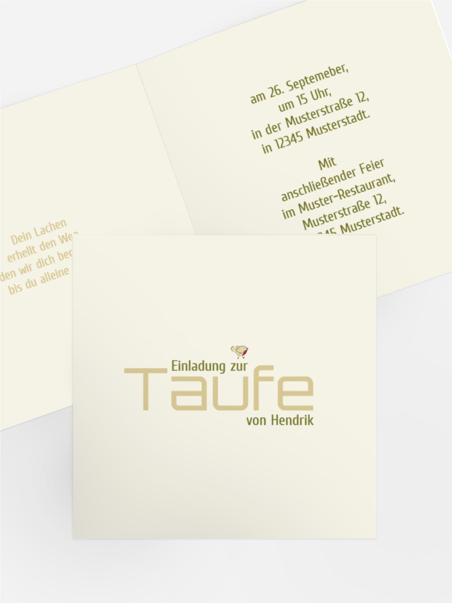 Taufe Einladungskarte Vogel