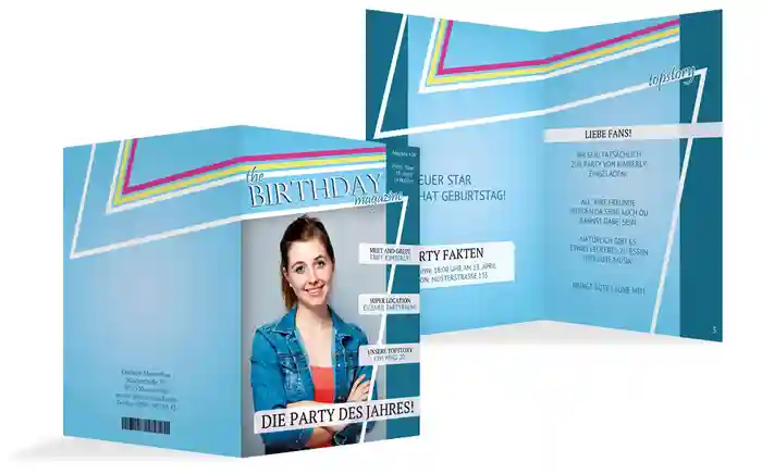 Geburtstagseinladung Birthday Magazine Foto