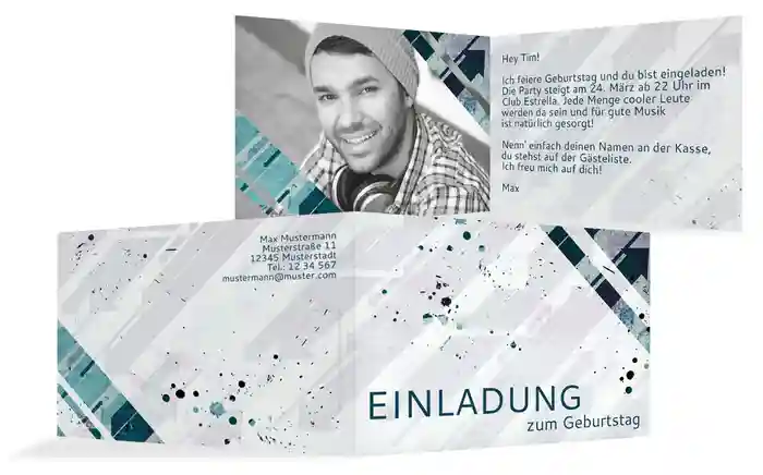 Einladung zum Geburtstag Direction Foto