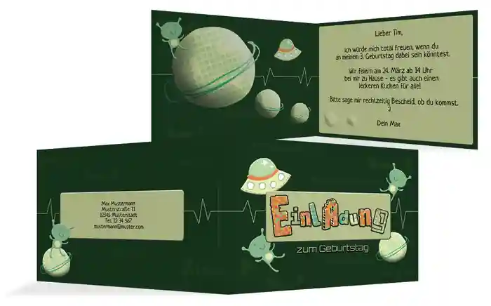 Geburtstagseinladung Up In Space