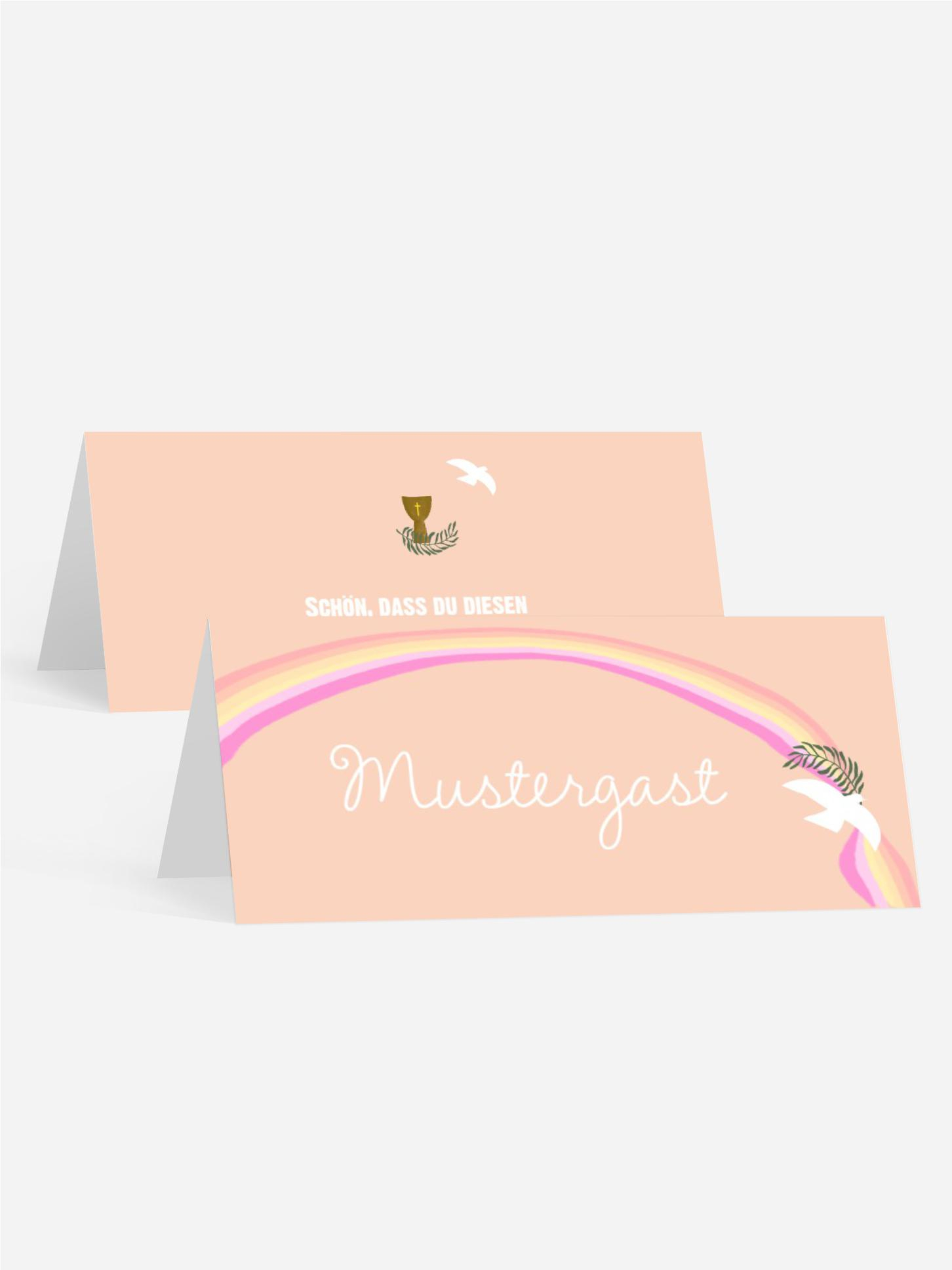 Tischkarte Konfirmation Regenbogen
