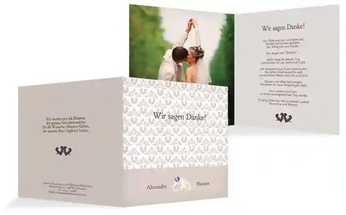 Dankeskarte Ornament mit Herz