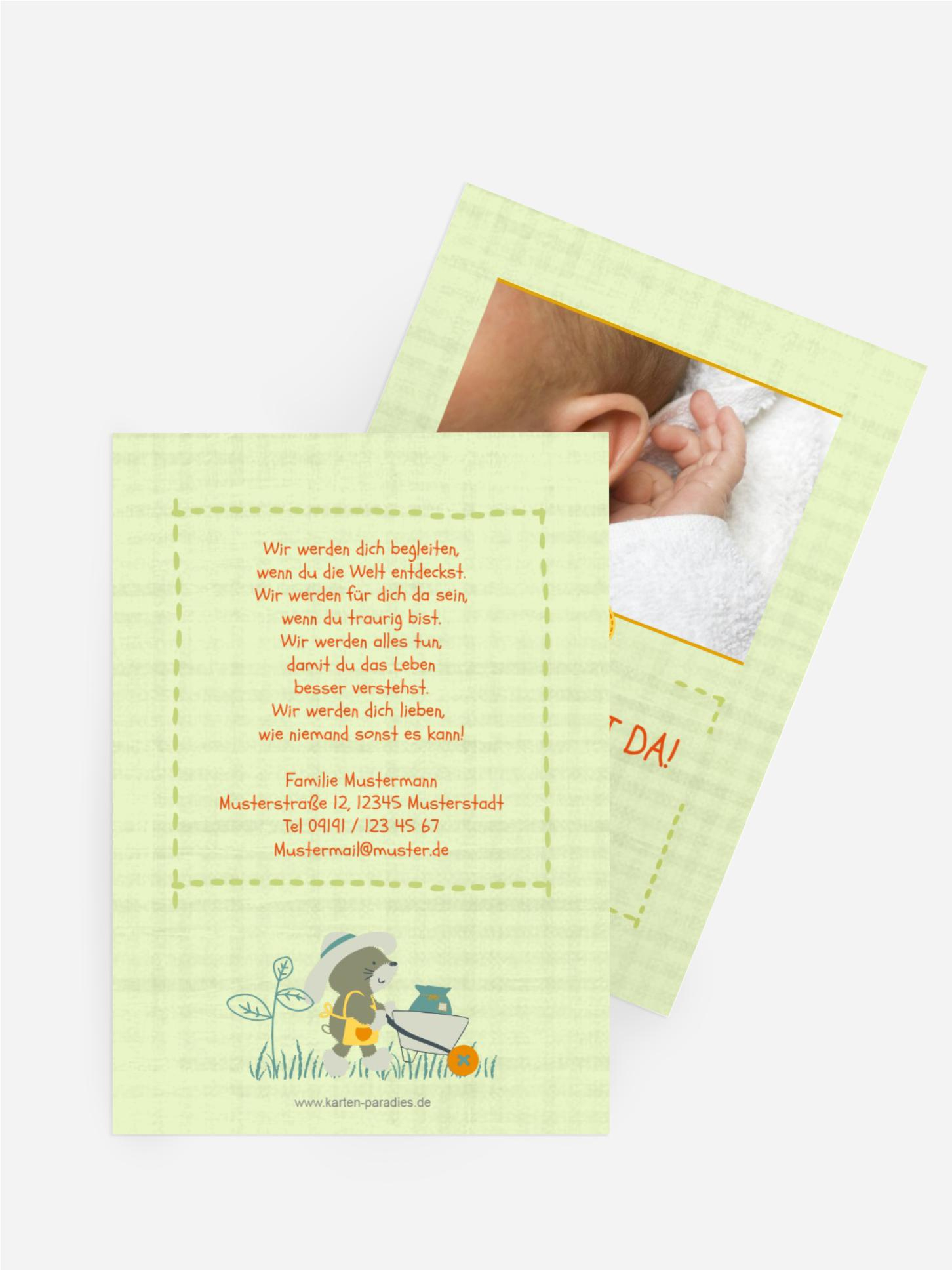 Karte zur Geburt Paper