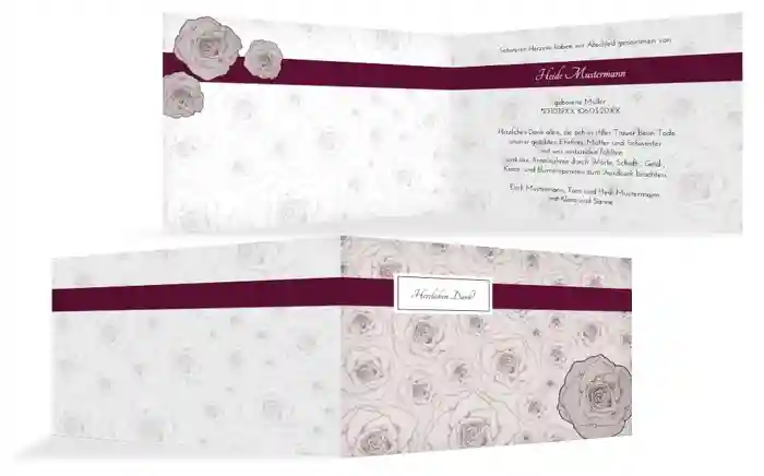 Dankeskarte Rosenmeer quer Dankeskarte Rosenmeer quer