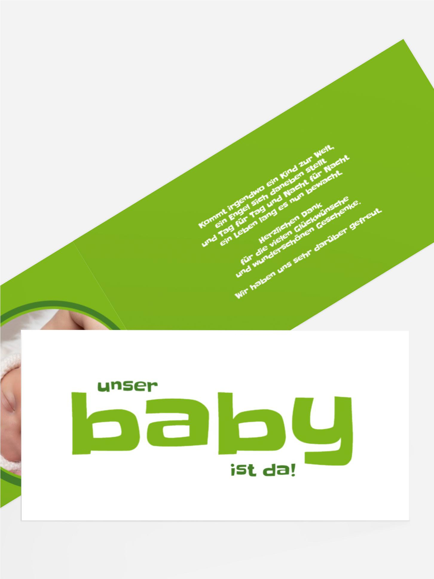 Dankeskarte Baby ist da