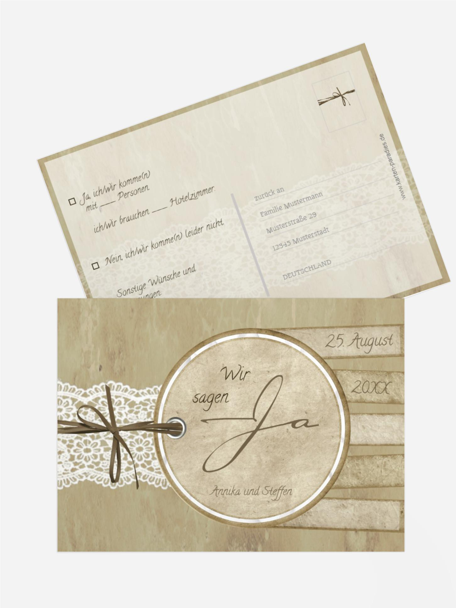 Antwortkarte Vintage Lace Antwortkarte Vintage Lace