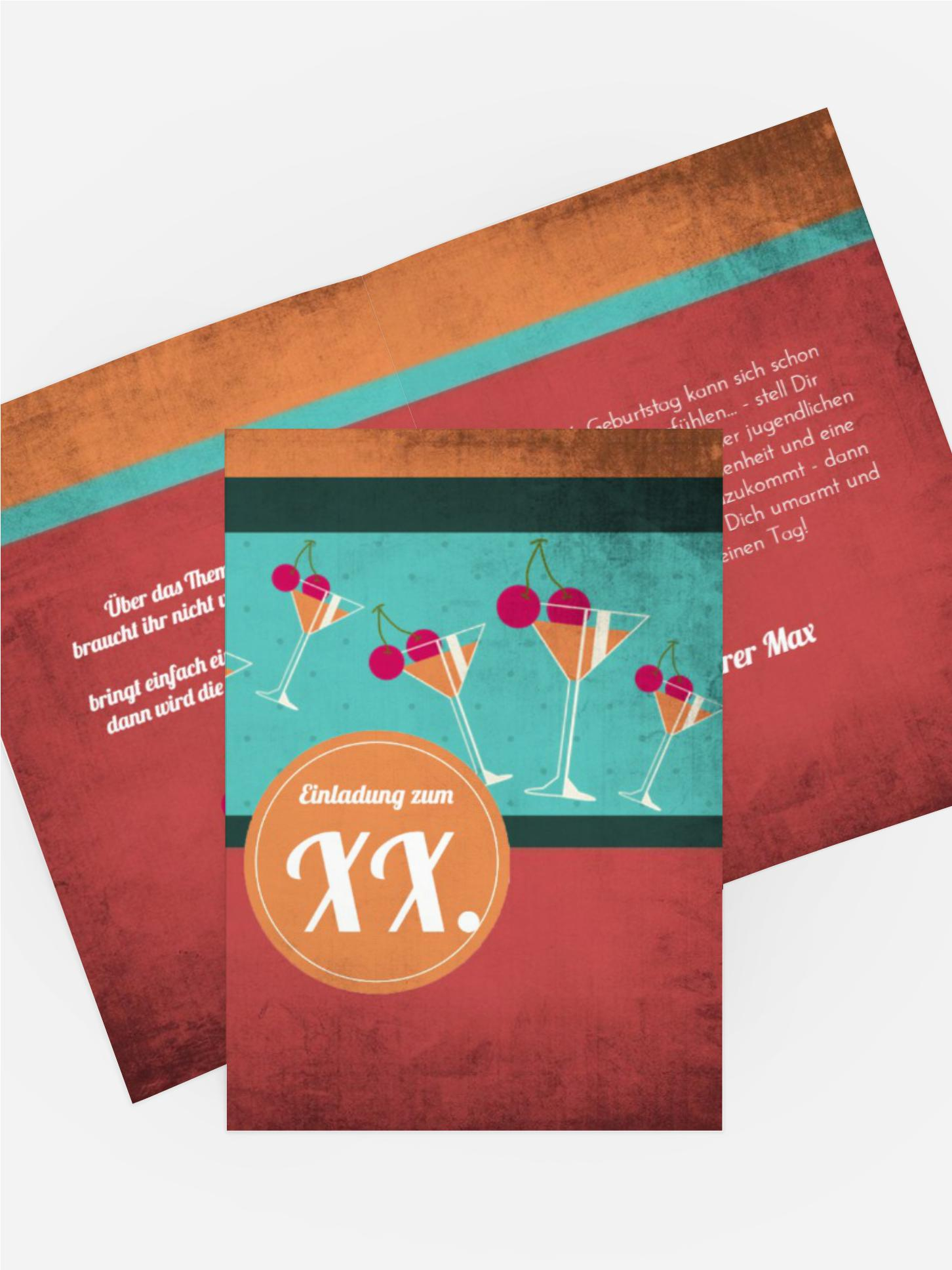 Geburtstagseinladung Cocktailparty