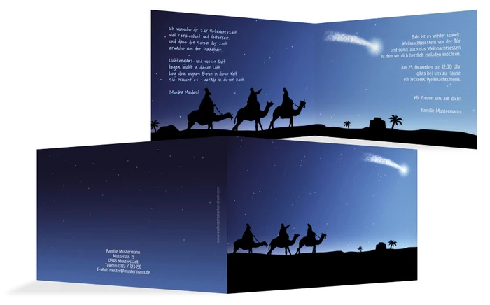 Weihnachten Einladungskarte Privat drei hl. Könige