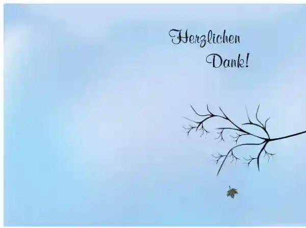 Dankeskarte Blatt hoch