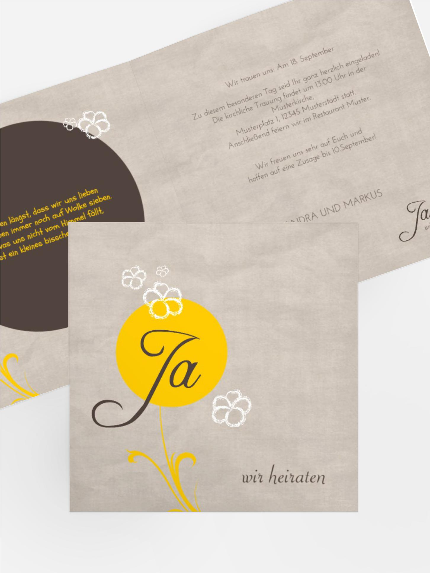 Hochzeitskarte Einladung Fantasyflower 2