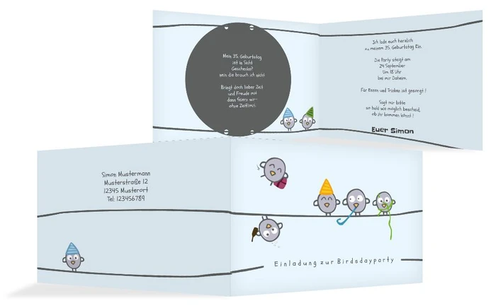 Geburtstagseinladung Vogelparty