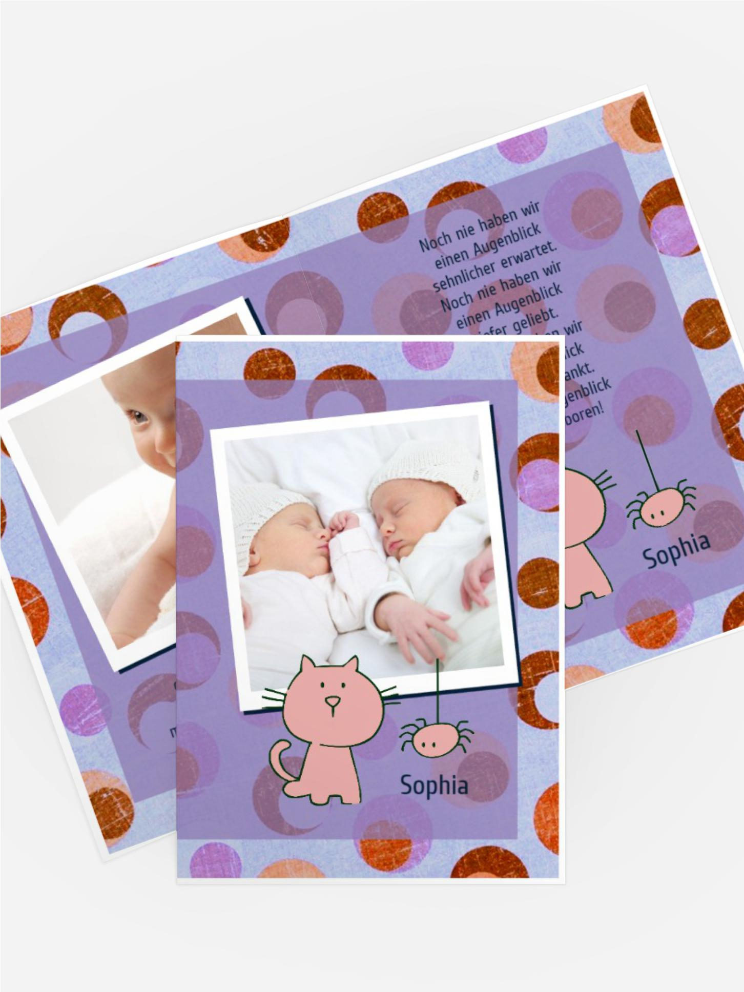 Karte zur Geburt Katze