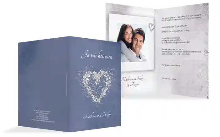 Hochzeit Einladungskarte glamour heart