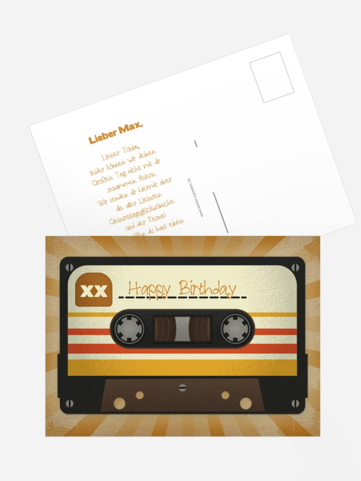 Glückwunschkarte zum Geburtstag Kassette Glückwunschkarte zum Geburtstag Kassette