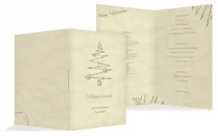 Weihnachten Menükarte Nahtbaum