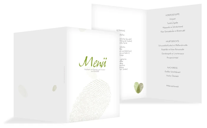 Menükarte Fingerprint