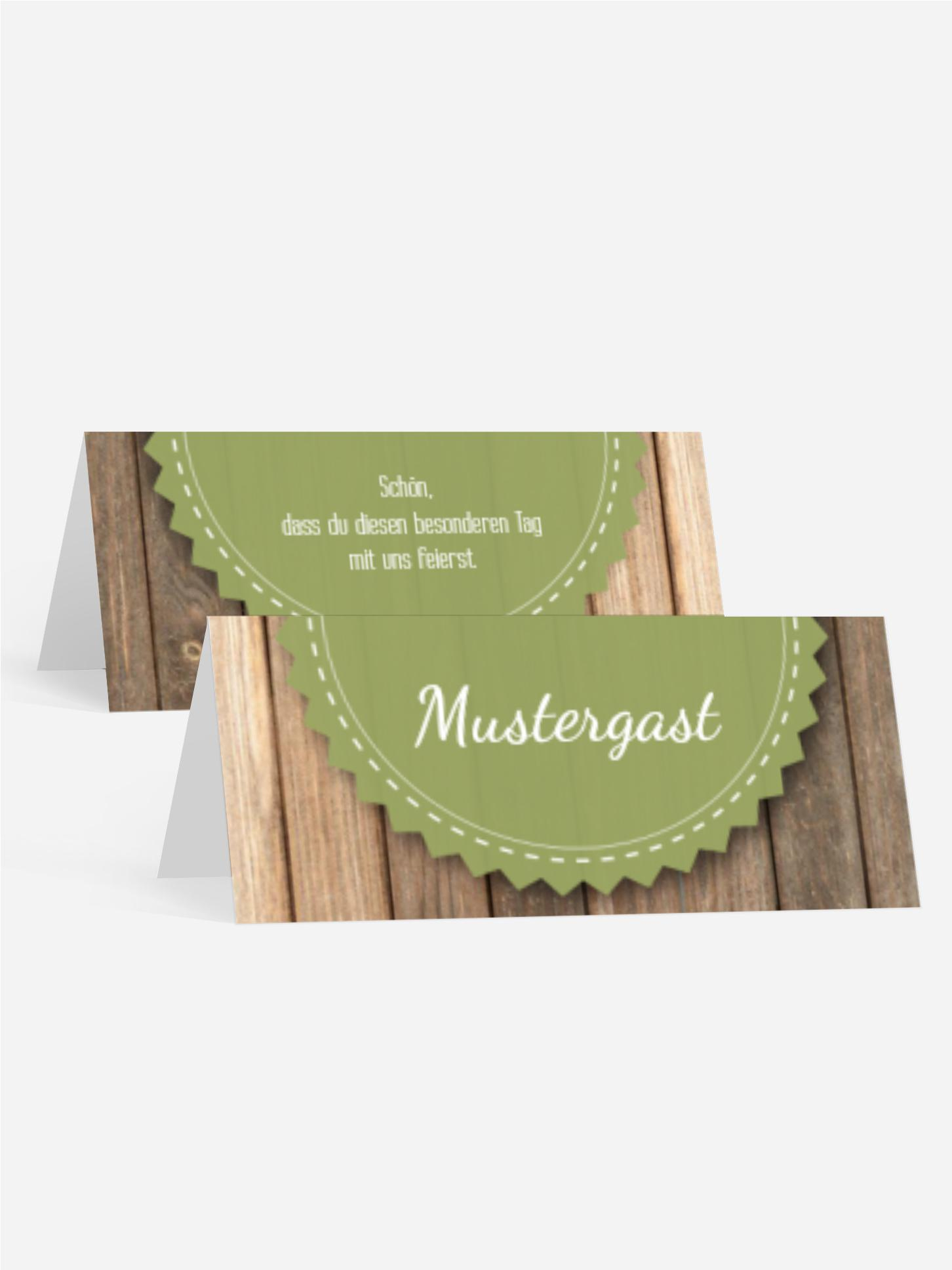 Hochzeitstischkarte Vintage Holz