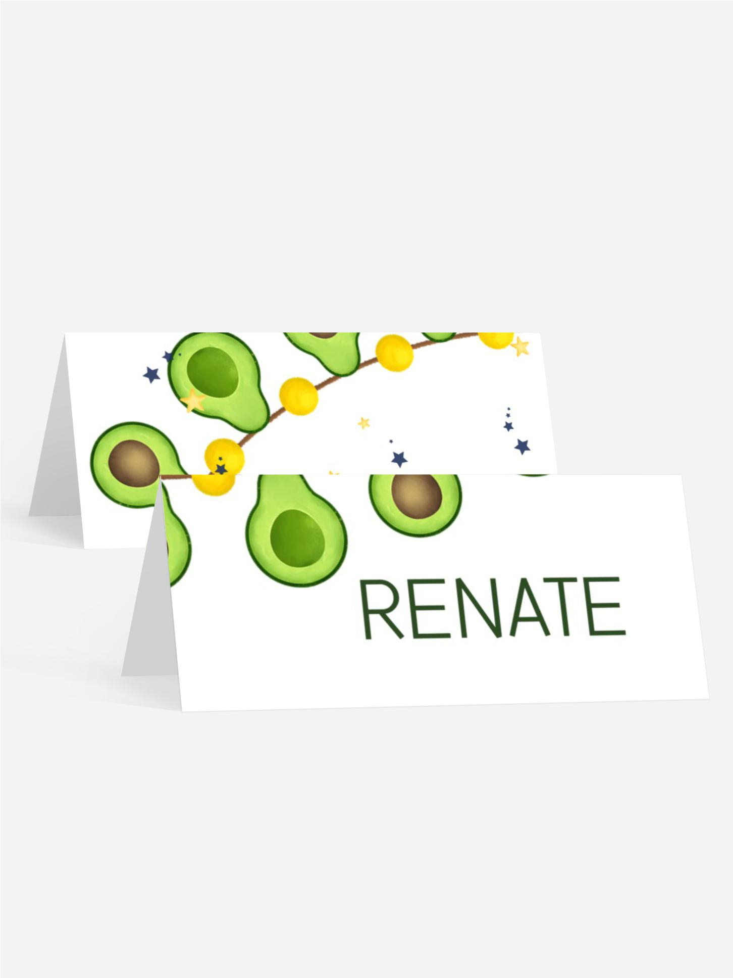 Tischkarte Jugendliche Geburtstag Glückliche Avocado Tischkarte Jugendliche Geburtstag Glückliche Avocado