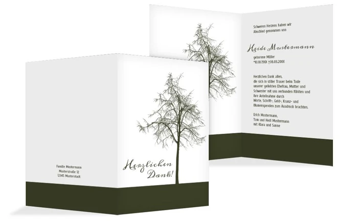 Dankeskarte Tree hoch