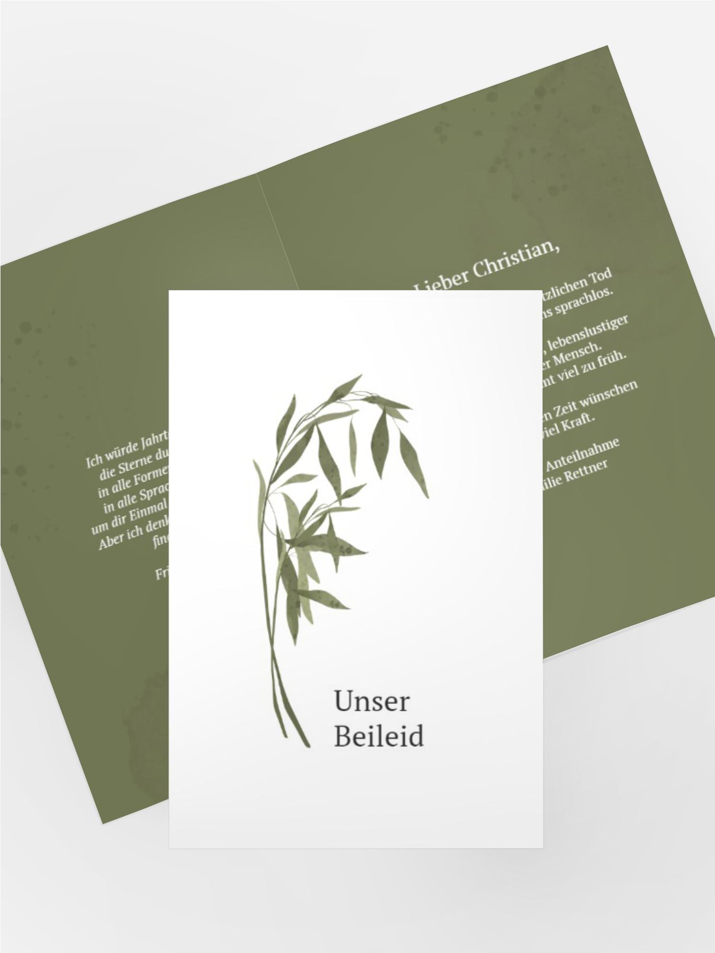 Kondolenzkarte Schweigen