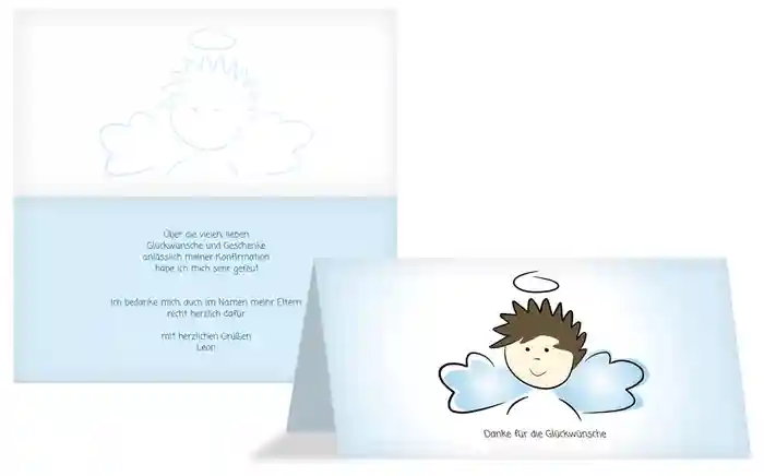 Dankeskarte Konfirmation Engelchen Jungs