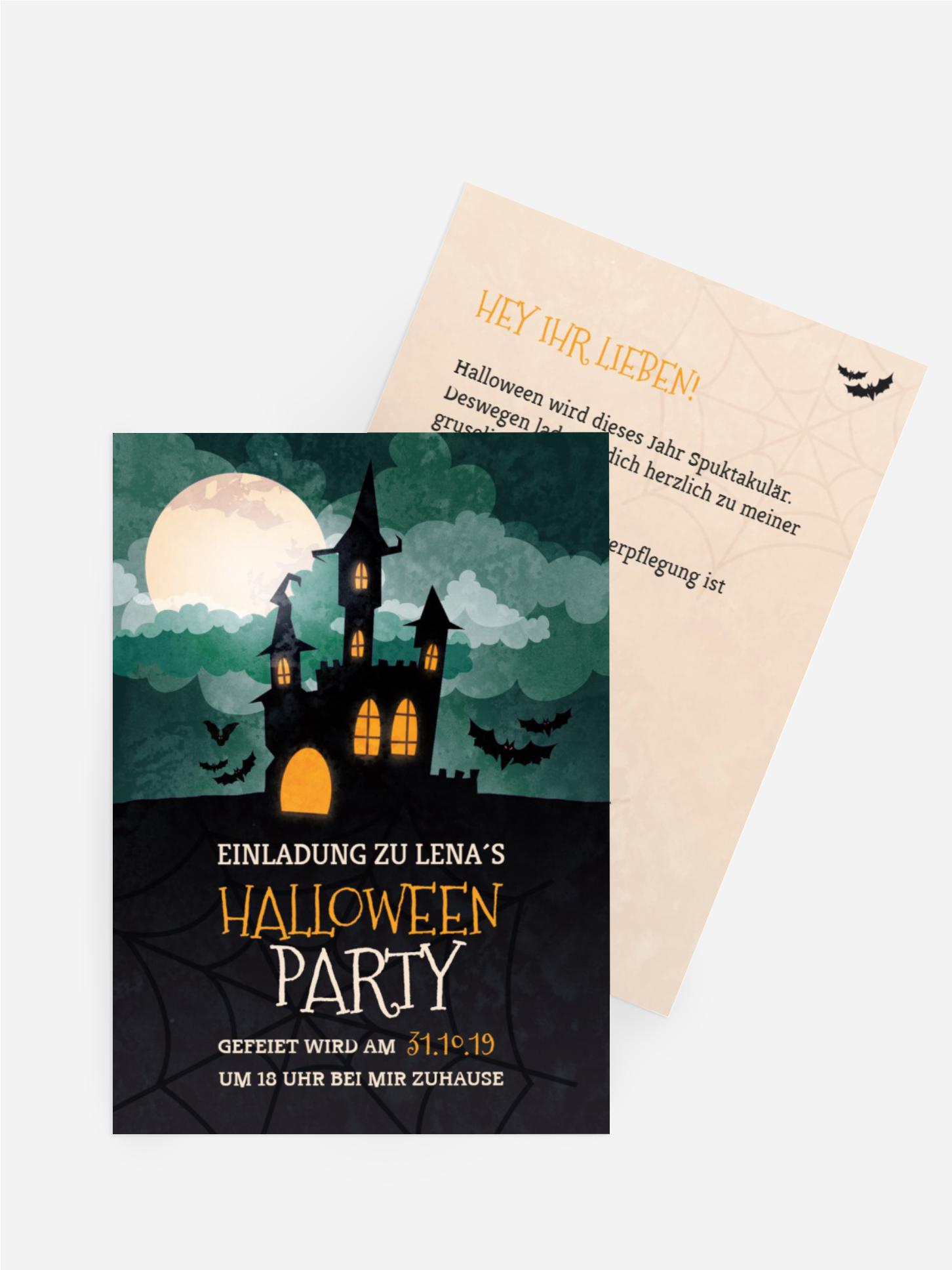 Halloweenkarte Gruselschloss