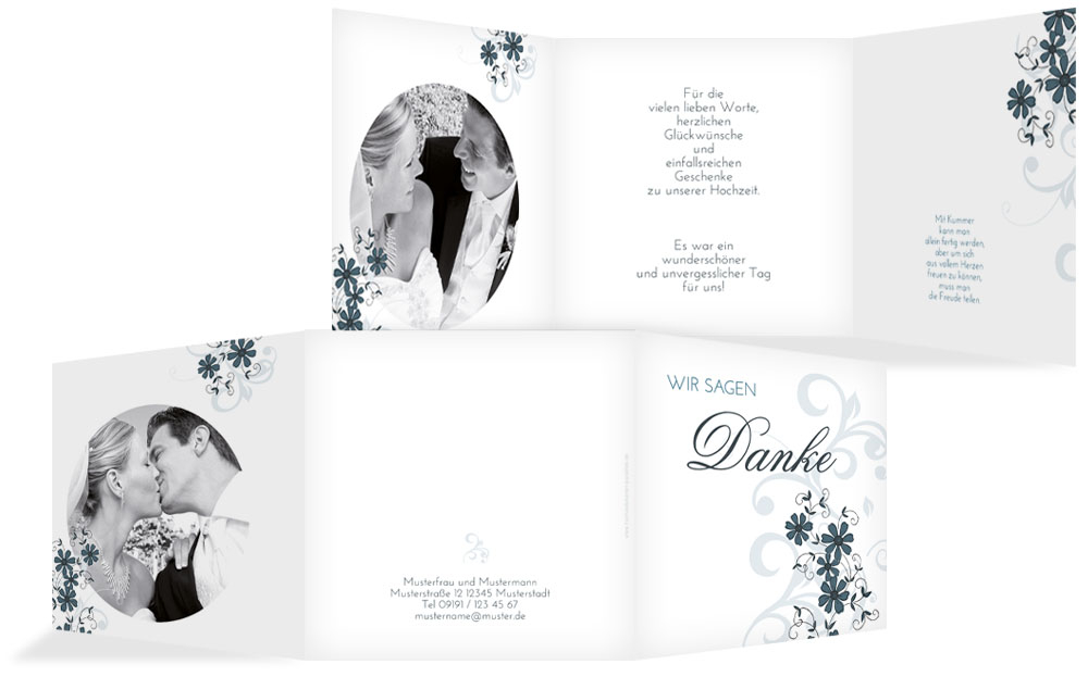 Hochzeit Dankeskarte Ranke
