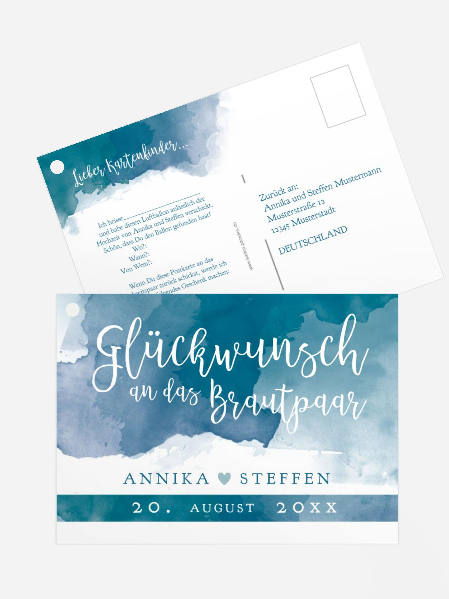 Ballonflugkarte Aquarell