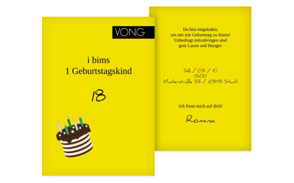 Einladung zum 18. I bims Einladung zum 18. I bims