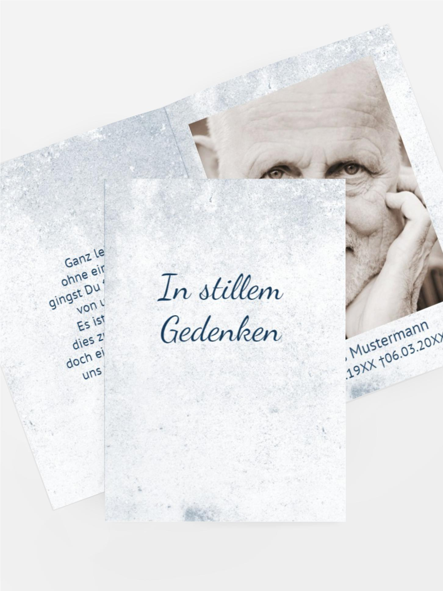 Sterbebildkarte Regen