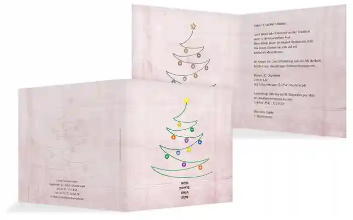 Einladung Geschäftlich Weihnachtsbaum