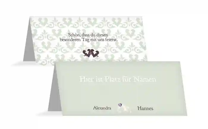 Tischkarte Ornament mit Herz