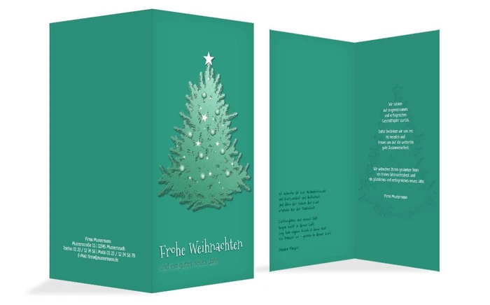 Weihnachtsgrußkarte Geschäftlich geschmückter Baum Weihnachtsgrußkarte Geschäftlich geschmückter Baum