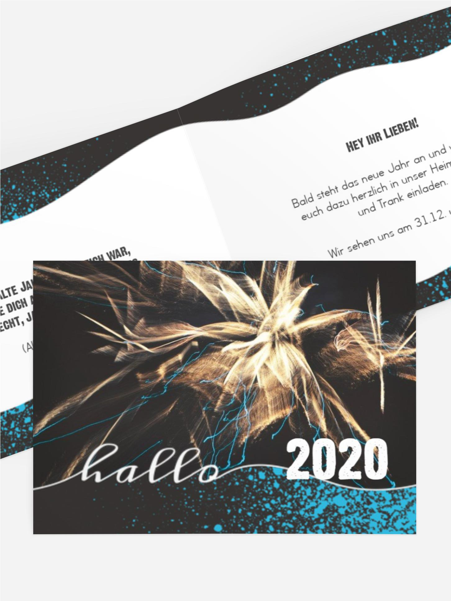 Neujahrskarte Feuerwerk