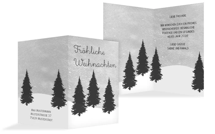 Weihnachtsgrußkarte Winterwald