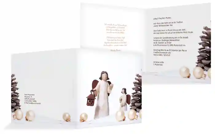 Einladungskarte Geschäft Weihnachtsengel