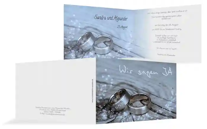 Einladungskarte Hochzeit Eheringe