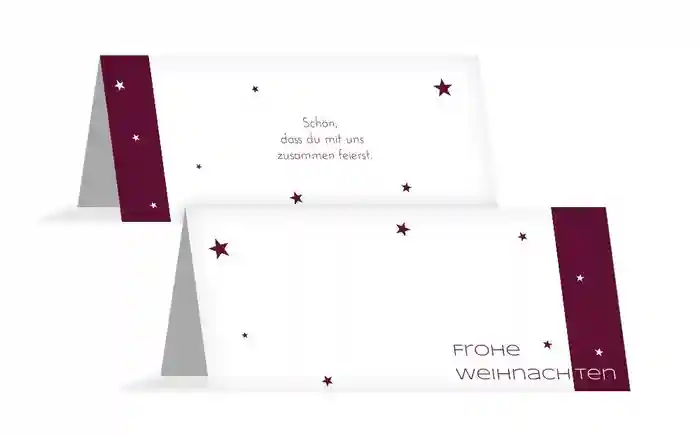 Tischkarte zur Weihnachtsfeier Classic Stars