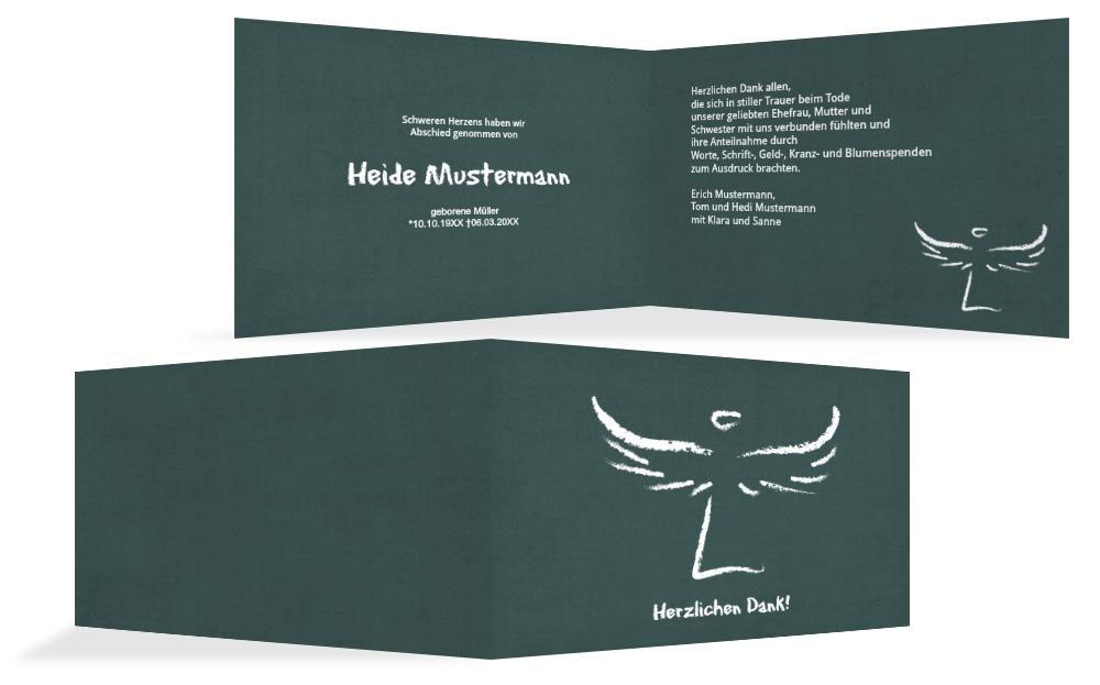 Dankeskarte heavenly wings quer Dankeskarte heavenly wings quer