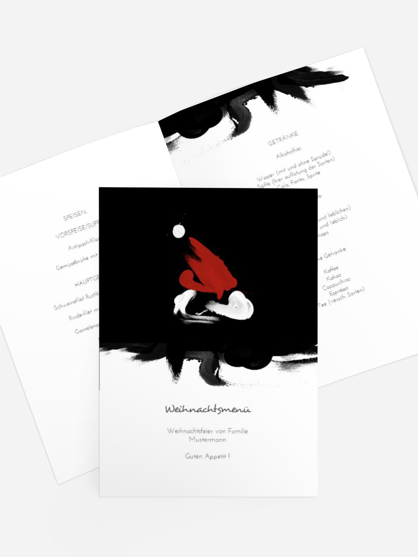 Weihnachts Menükarte Farbenmütze