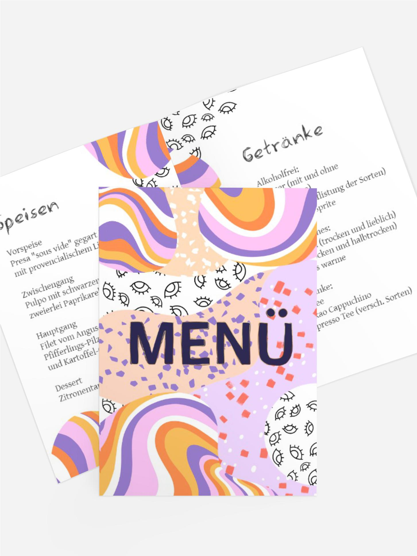 Menükarte Geburtstag Brombeerkrem