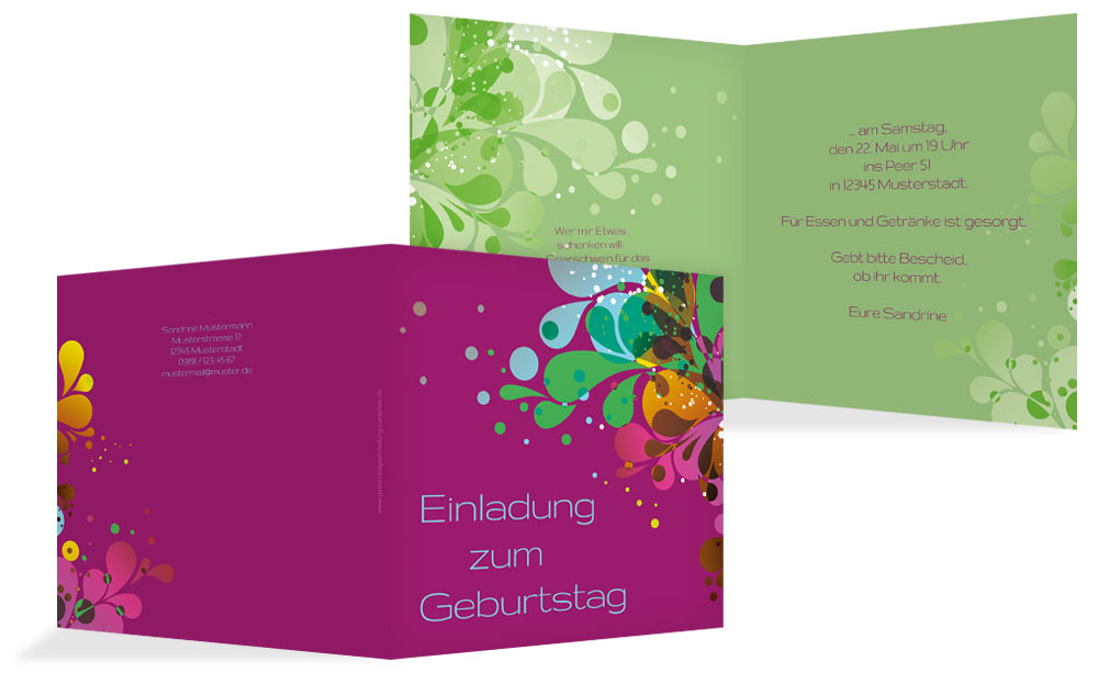 Geburtstag Einladung Farbenspiel