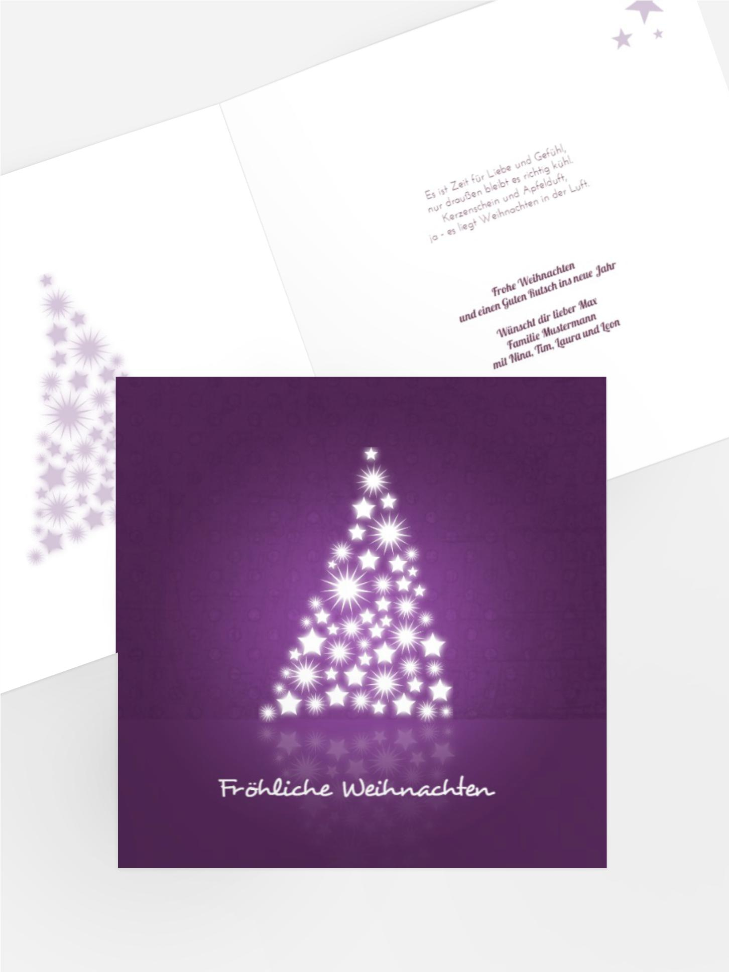Weihnachtsgrußkarte Privat Spiegelbaum