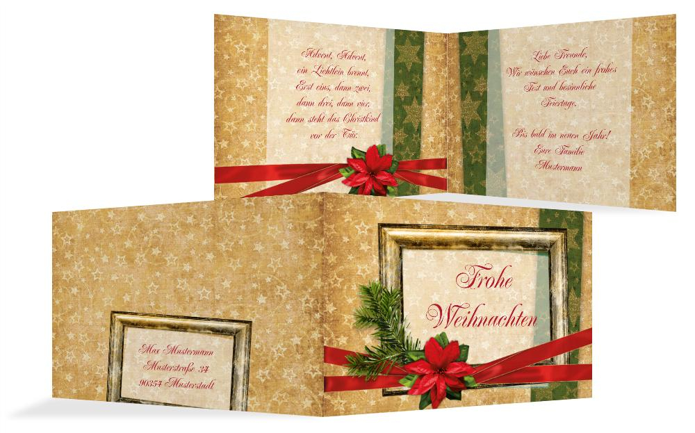 Weihnachtsgrußkarte Goldenes Geschenk