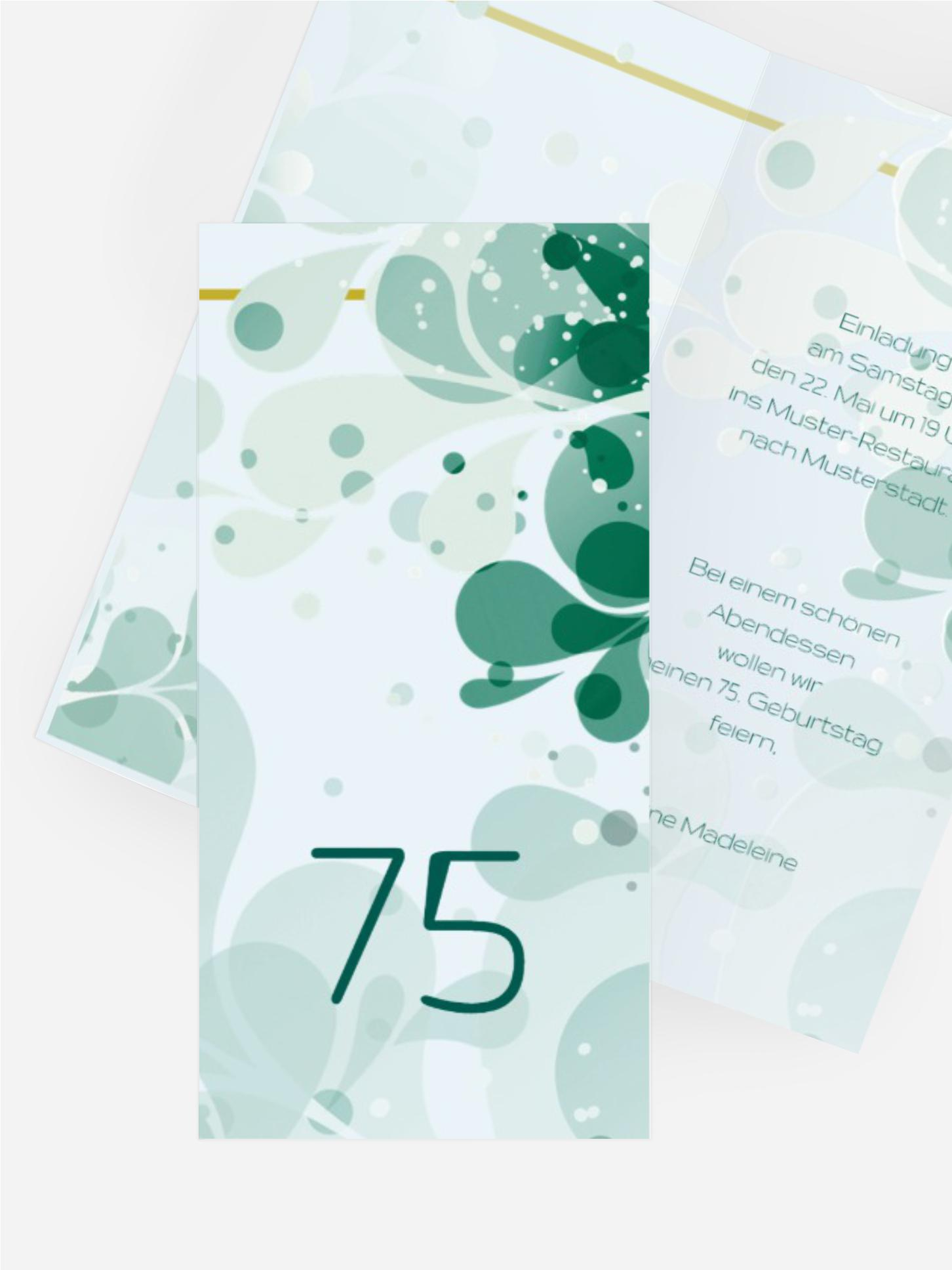 Geburtstagskarte Einladung Floral 75 Geburtstagskarte Einladung Floral 75