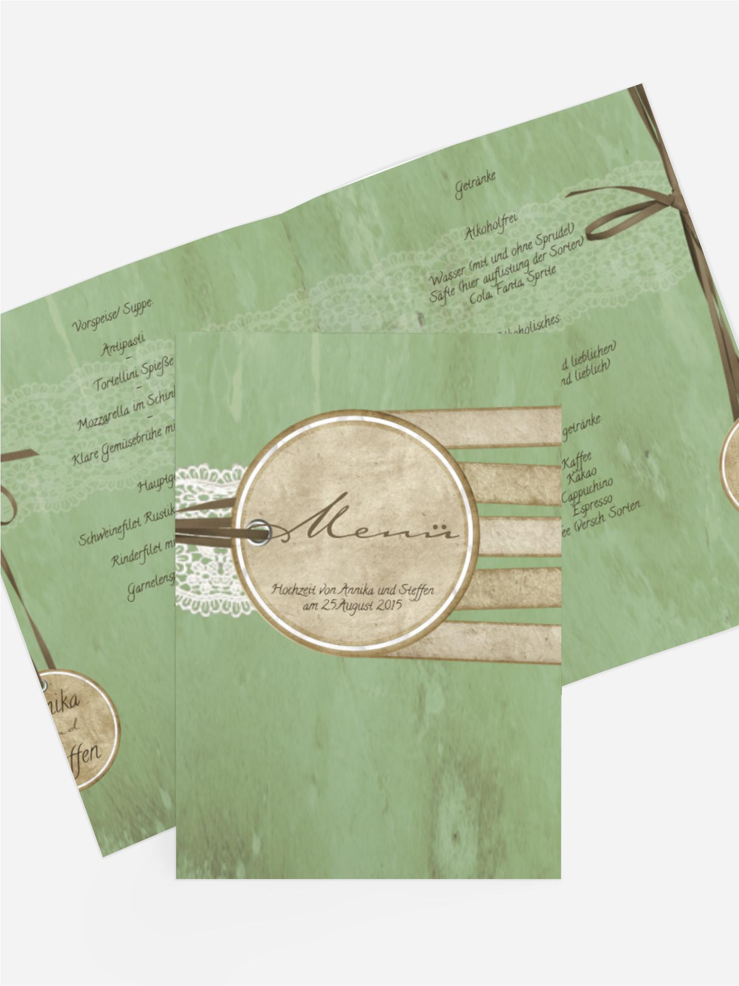 Menükarte Vintage Lace