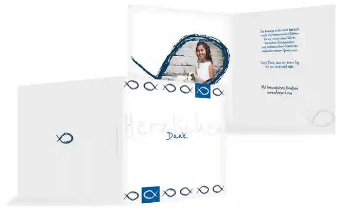 Dankeskarte Konfirmation Fische