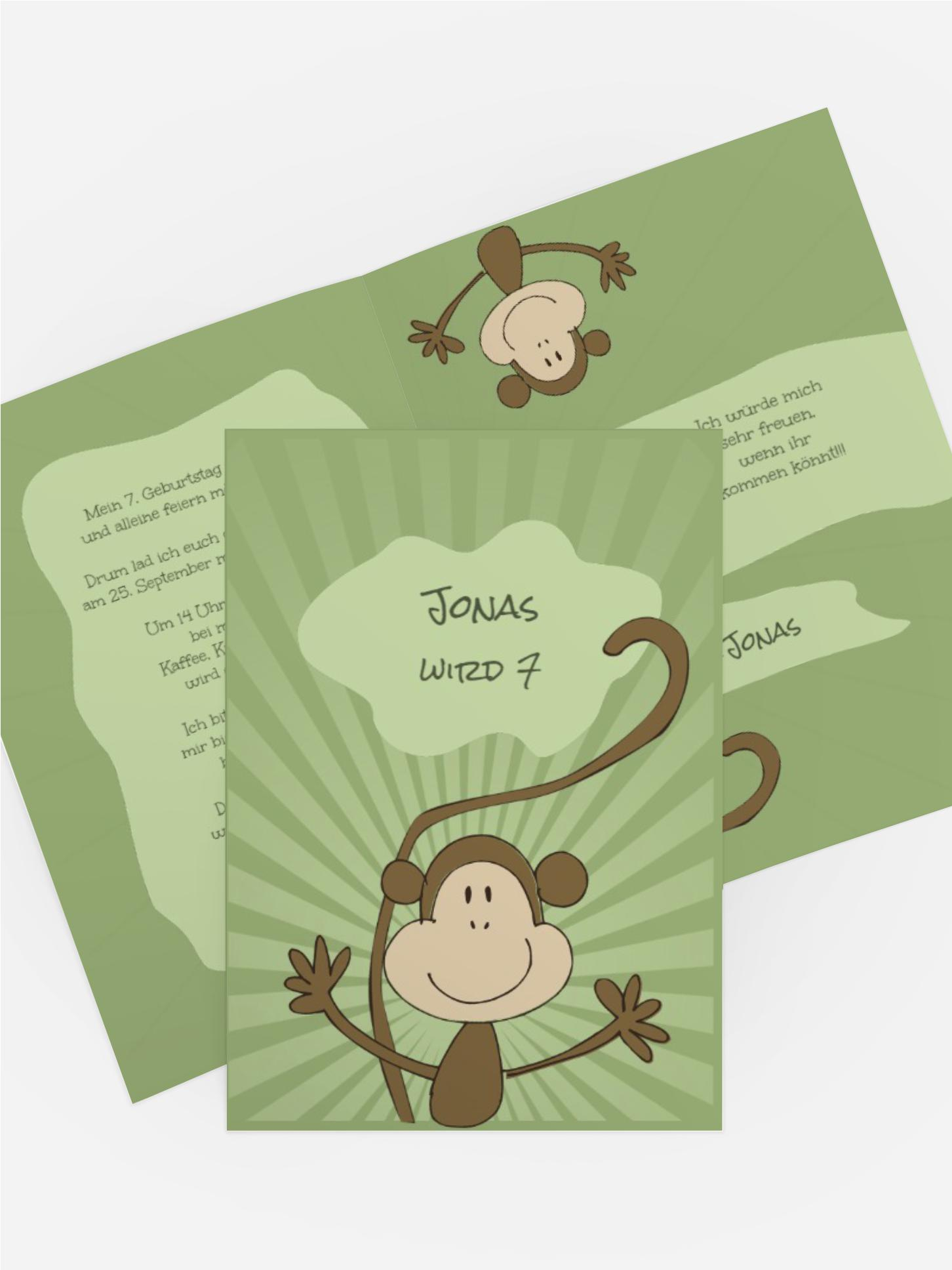 Geburtstagseinladung Affenparty